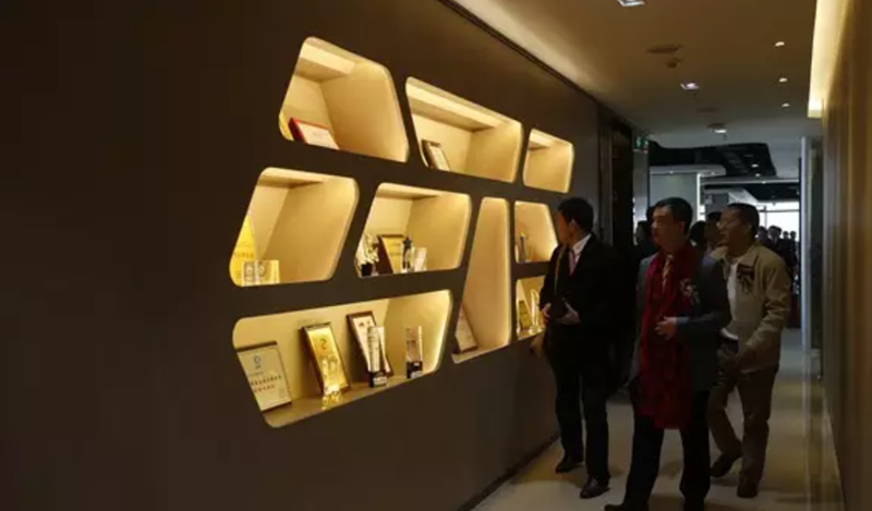 公司领导带领嘉宾参观公司荣誉墙